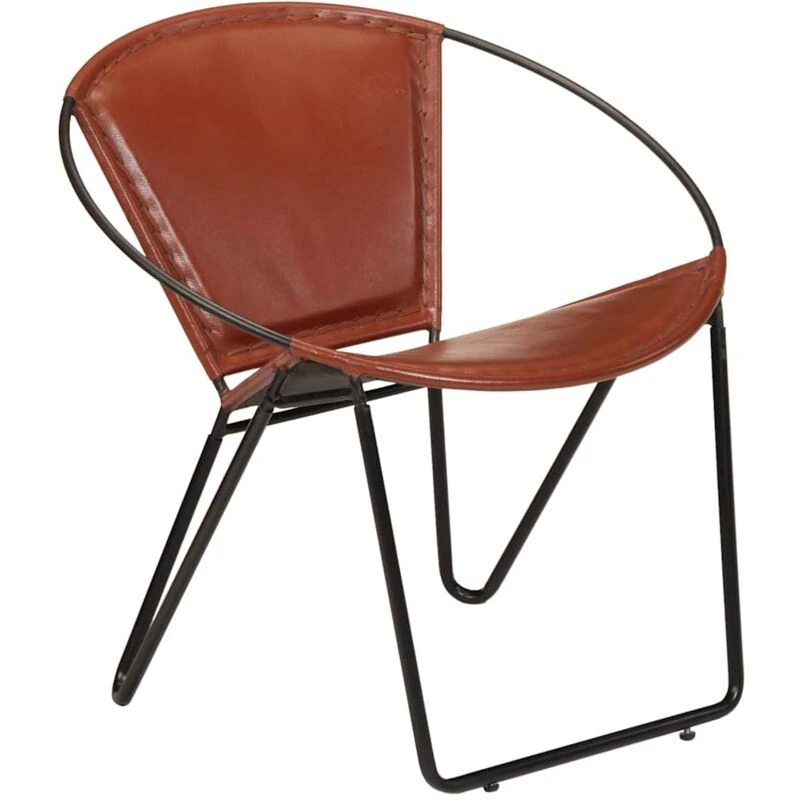 Image of VIDAXL Chair Brown Real Leather Vidaxl 246367