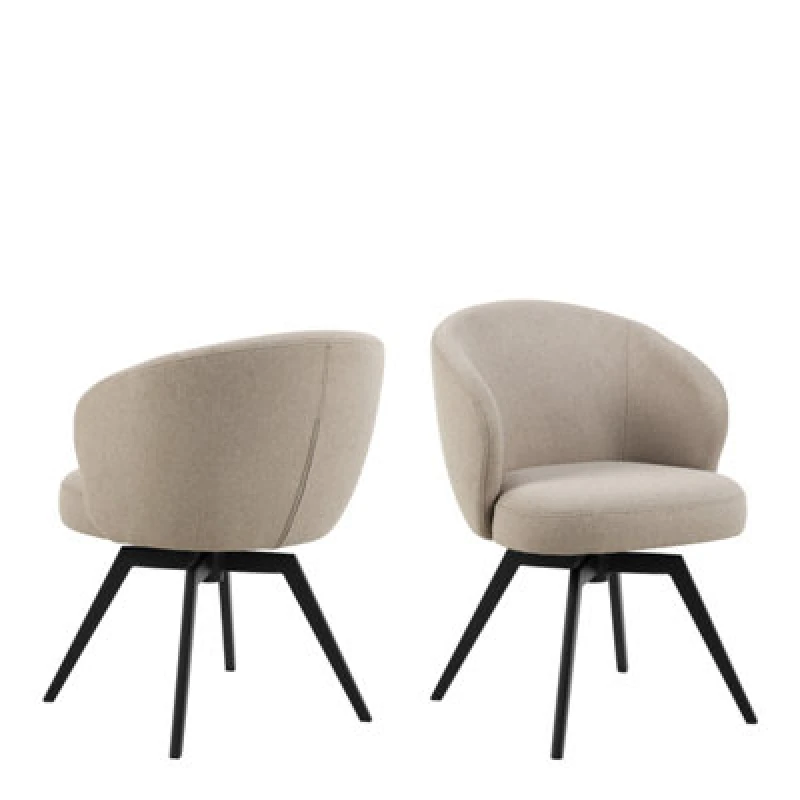 Image of Furniture To Go Darlene Dining Chair With Armrest And Swivel Function In Beige