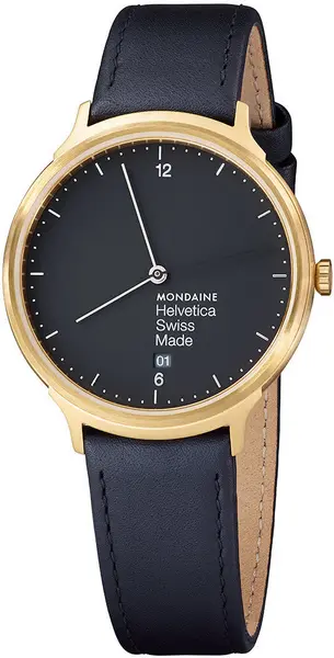 Image of Mondaine Watch Helvetica No1 Light 38 D - Black MD-129
