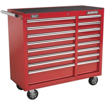 Image of Sealey Superline Pro 16 Drawer Heavy Duty Roller Cabinet Red