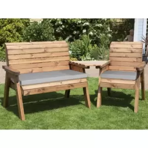 Image of Charles Taylor Three Seat Companion Set Angled with Grey Cushions