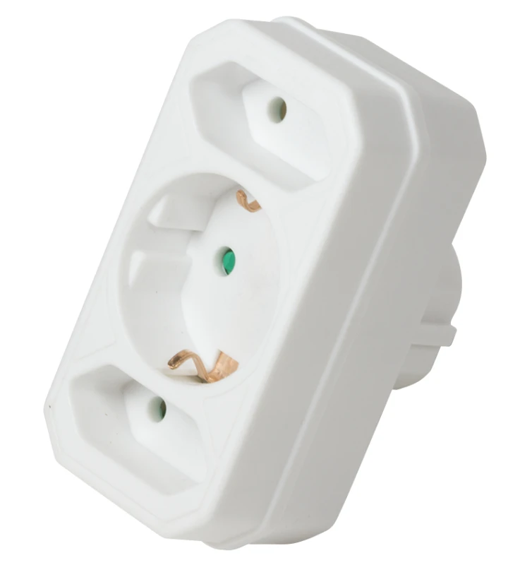 Image of LogiLink LPS221 power plug adapter Type F Type C (Europlug)+Type F Whi