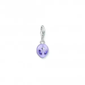 Image of Charmista Sterling Silver Violet Enamel Alien Head Charm 2049-041-13