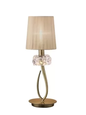 Image of Loewe Table Lamp 1 Light E14 Small, Antique Brass with Soft Bronze Shade