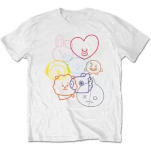 Image of BT21 - Faces Unisex XX-Large T-Shirt - White