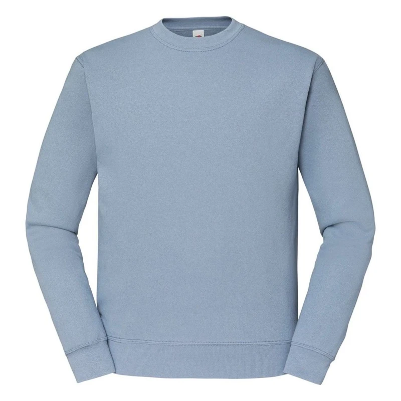 Image of Fruit Of The Loom Fruit of the Loom Men Classic 80 20 Raglan Sweatshirt in Blue Size: Small Blue S Male 5055320145011