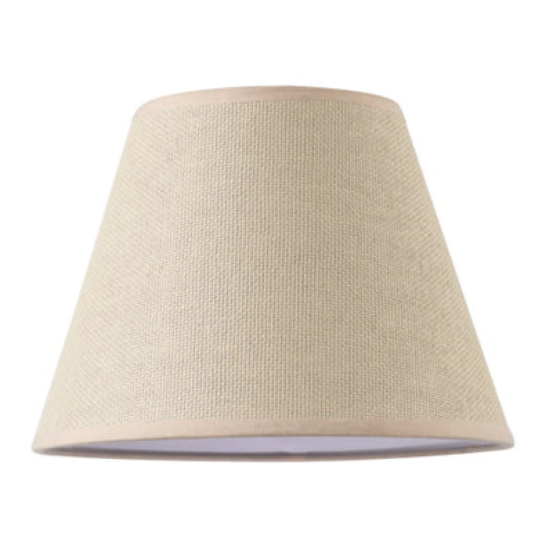 Image of Happy Homewares Traditional Rattan Tweed Lamp Shade With Pale Pink Cotton Fabric Trims