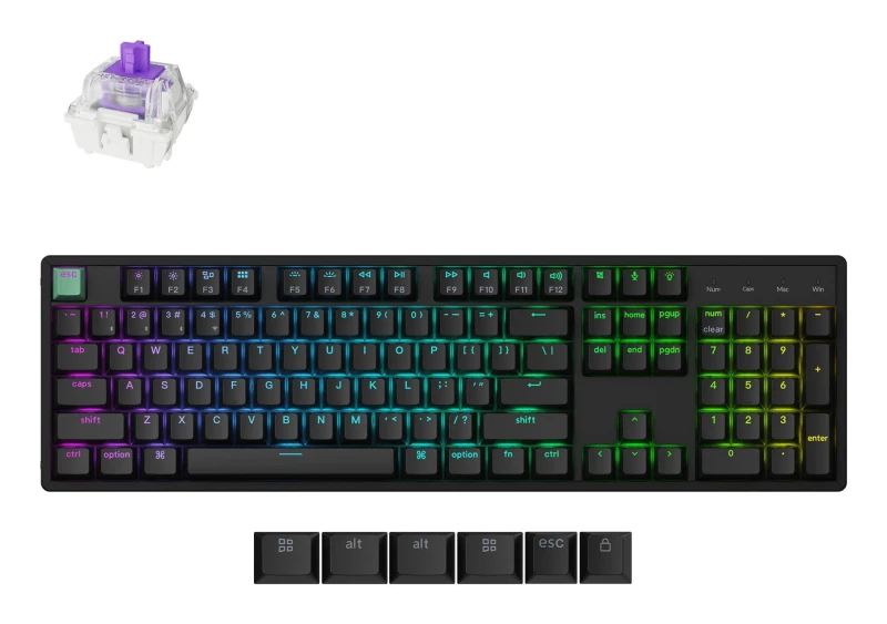 Image of Keychron Keychron K10 HE keyboard Gaming USB + RF Wireless + Bluetooth QWERTY UK English Black K10H-J1-UK