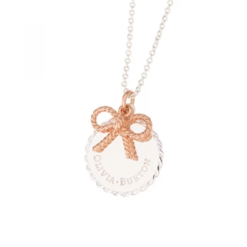Image of Vinatge Bow Coin & Bow Rose Gold & Silver Necklace