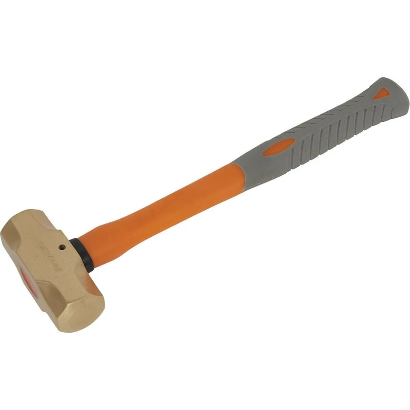 Image of Loops 2.2lb Sledge Hammer - Non-Sparking - Fibre Glass Shaft - Shock Absorbing Grip Clear