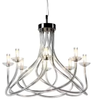 Image of Borosi Glass Chrome 8 Arm Chandelier