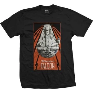 Image of Star Wars - Solo Falcon Flash Unisex Medium T-Shirt - Black