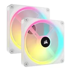 Image of Corsair iCUE LINK QX140 RGB White Dual 140mm PWM Fan Starter Kit with