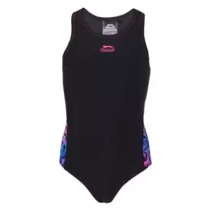 Image of Slazenger Splice Racerback Swimsuit Junior Girls - Black