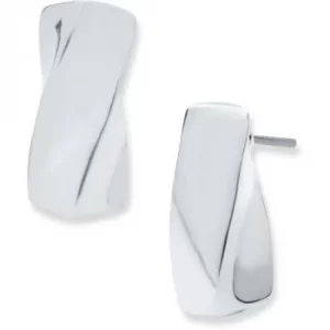 Image of Ladies Anne Klein Silver Plated Metal Twist Earrings