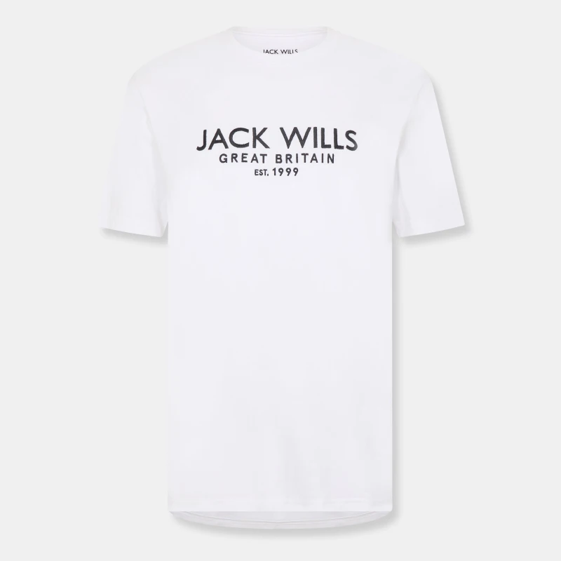 Image of Jack Wills Carnaby Logo T-Shirt Mens White male XS