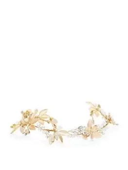 Image of Jon Richard Janelle Brushed Gold Leaf And Painted Floral Vine, Rose Gold, Women