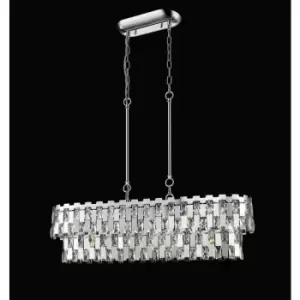 Image of Impex Alma 9 Light Oblong Ceiling Bar Chrome