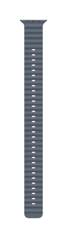 Image of Apple Apple Natural Titanium Finish Band Blue Fluoroelastomer, Titanium MGCE4ZM/A