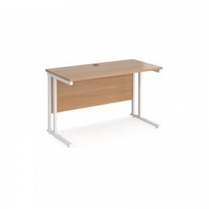 Image of Maestro 25 WL Straight Desk 1200mm x 600mm - White Cantilever Frame b
