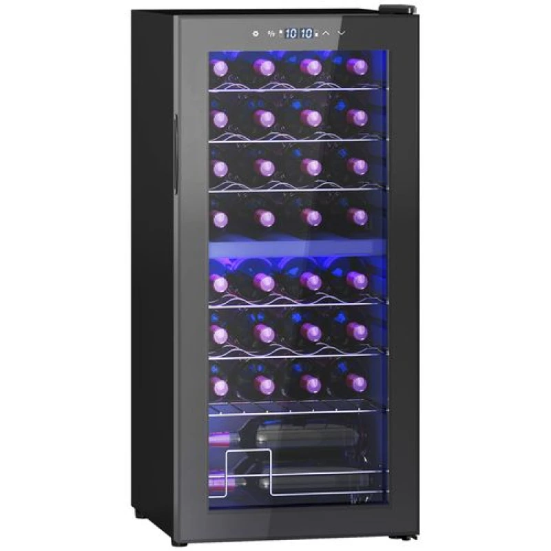 Image of HOMCOM HOMCOM 86L Dual Zone Wine Cooler with Adjustable Temperature Control, Black One Size Unisex 5063603422377
