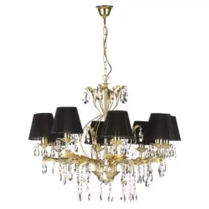 Image of Karen Multi Arm Chandelier with Shades Gold, Black