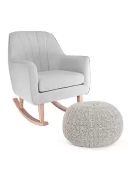 Image of Tutti Bambini Noah Rocking Chair & Pouffe Set Pebble, Grey