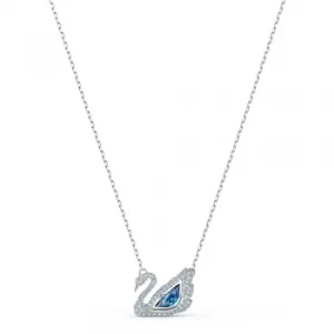 Image of Swarovski Dancing Swan Blue and White Crystal Necklace 5533397