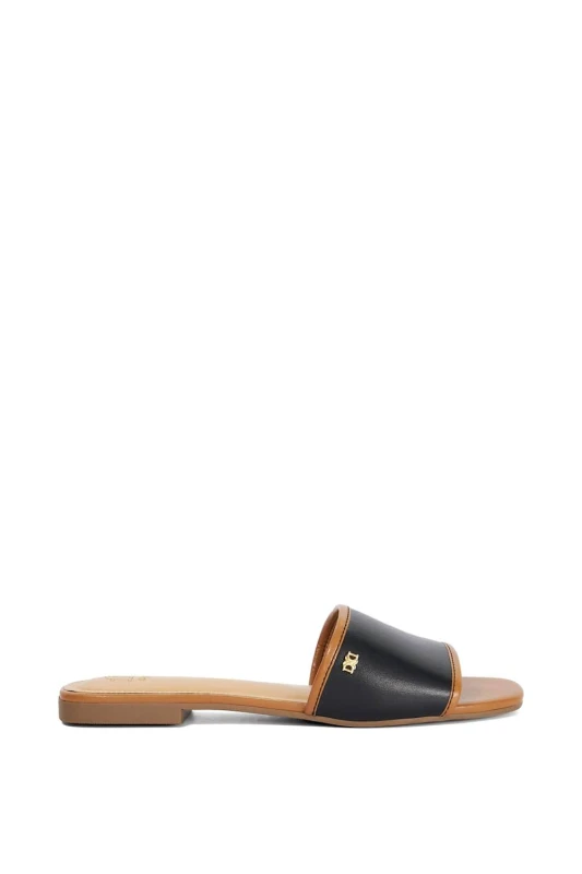 Image of Dune London Womens 'Laras' Leather Sandals in Black Size: 4 Black Female 4