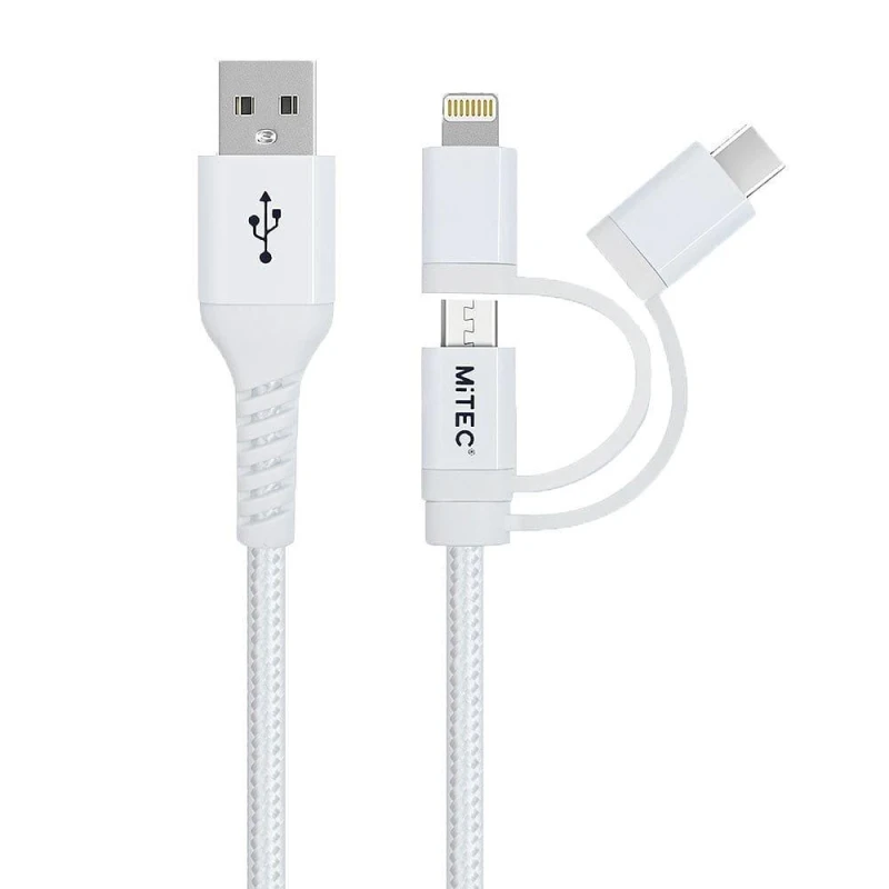 Image of MiTEC MITEC 1M UNIVERSAL MFI BRAIDED CABLE White White One Size