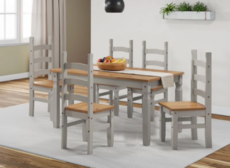 Image of MERCERS FURNITURE Mercers Furniture - Corona Grey Wax 5'0' Dining Table & 4 Chairs 5060765291377