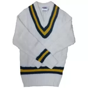 Image of Carta Sport Mens Cricket Jumper (S) (White/Green/Amber)