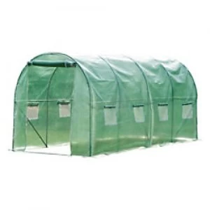 Image of OutSunny Polytunnel Greenhouse Outdoors Waterproof Green 1950 mm x 3950 mm x 1950 mm