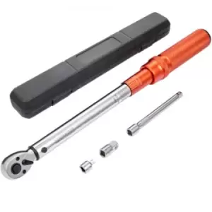 Image of VEVOR Torque Wrench, 3/8-inch Drive Click Torque Wrench 10-80ft.lb/14-110n.m, Dual-Direction Adjustable Torque Wrench Set, Mechanical Dual Range Scale
