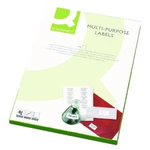 Image of Q-Connect Multipurpose Labels 63.5x38.1mm 21 Per Sheet White Pack of