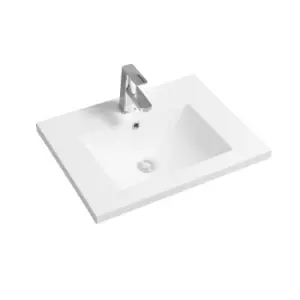 Image of Limoge Mid-edge Ceramic 61Cm Inset Basin With Scooped Bowl