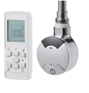 Image of Heating Style Timed Remote Control Thermostatic 1000W Element + T Piece - Chrome
