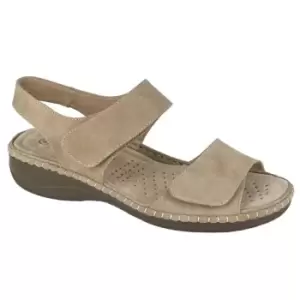 Image of Boulevard Womens/Ladies Leather Lined Sandals (6 UK) (Dark Beige)