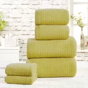 Image of Belle Maison Two Piece Waffle Towel Bale Set 450gsm, Cotton, Jive Green, 2