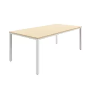 Image of Fraction Infinity 200 X 100 Meeting Table - Maple With White Legs