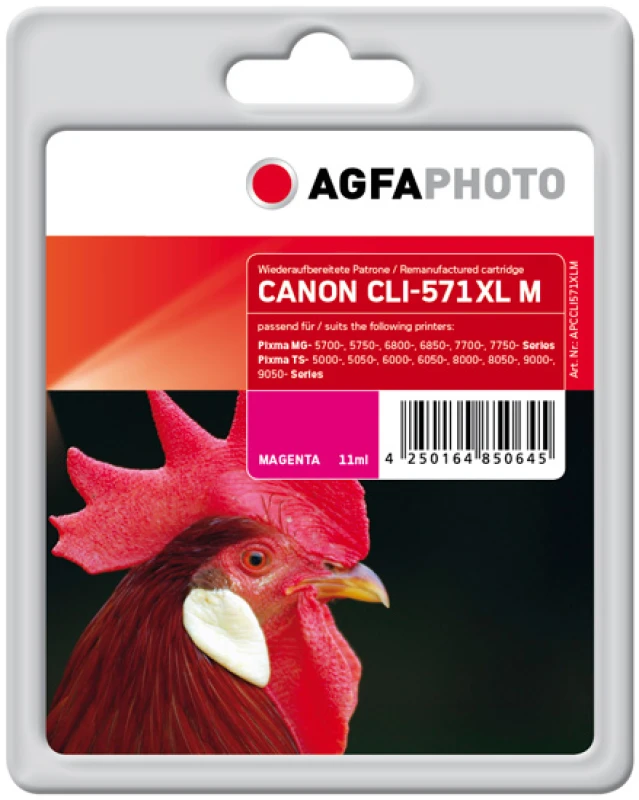 Image of AgfaPhoto APCCLI571XLM ink cartridge Compatible High (XL) Yield Magent