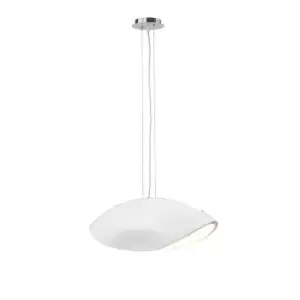 Image of Pasion Rectangular Pendant 4 Light E27, Gloss White/White Acrylic/Polished Chrome, CFL Lamps INCLUDED