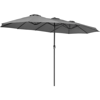 Image of Sun Parasol Double XXL Crank Water-repellent UV Protection 40+ Garden Balcony Terrace Patio Anthracite - Kingsleeve