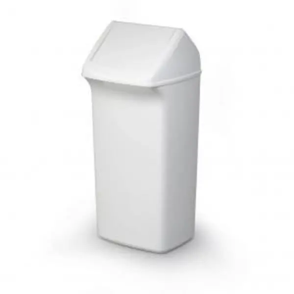 Image of DURABIN Plastic Waste Bin Rectangular 40 Litre with White Lid - EXR28223DR