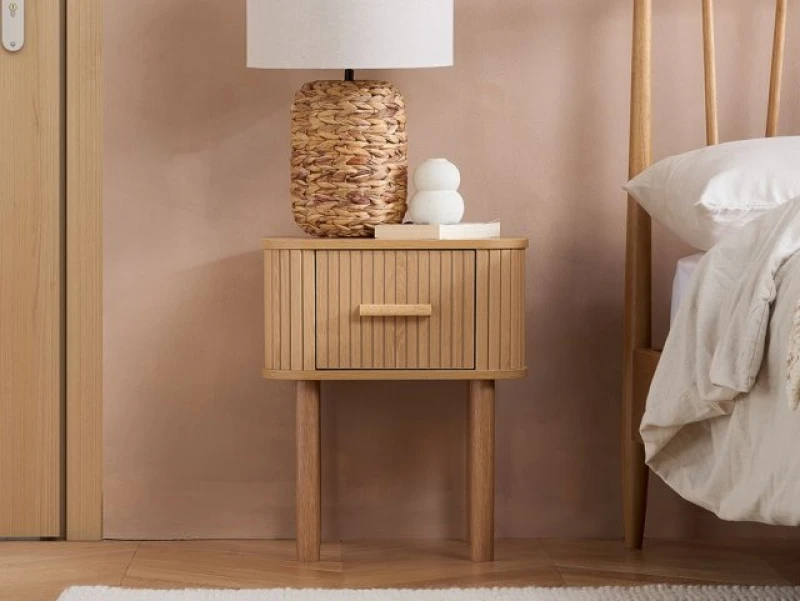 Image of Birlea Axel Oak 1 Drawer Bedside Table