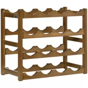 Image of HOMCOM Free Standing Wine Rack 16 Bottle Holders Bamboo Display Shelf - Brown