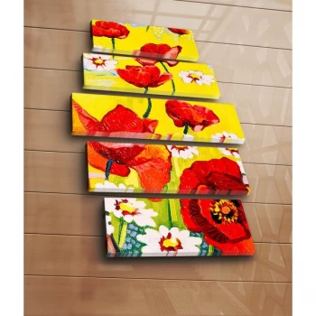 Image of 5PATK-109 Multicolor Decorative Canvas Painting (5 Pieces)