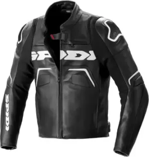 Image of Spidi Evorider 2 Motorcycle Leather Jacket, black-white, Size 52, black-white, Size 52