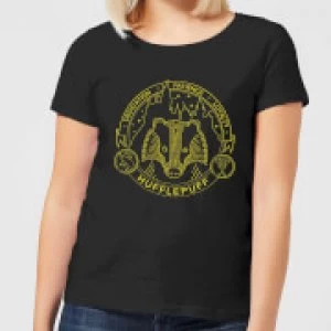 Image of Harry Potter Hufflepuff Badger Badge Womens T-Shirt - Black - S