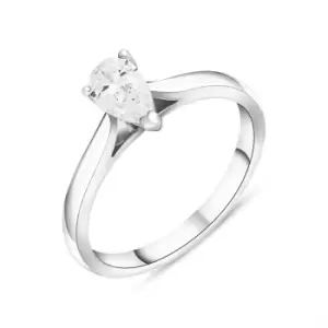 Image of Platinum 0.30ct Diamond Pear Cut Solitaire Ring